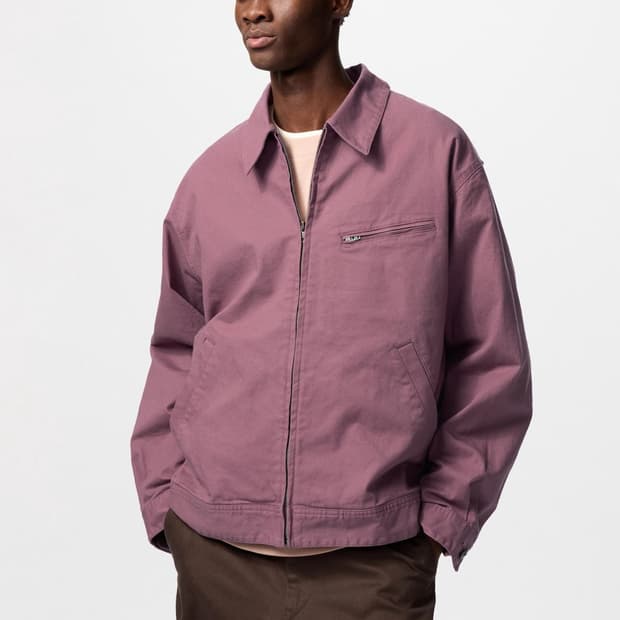 [L] 유니클로 집업 블루종 자켓 퍼플