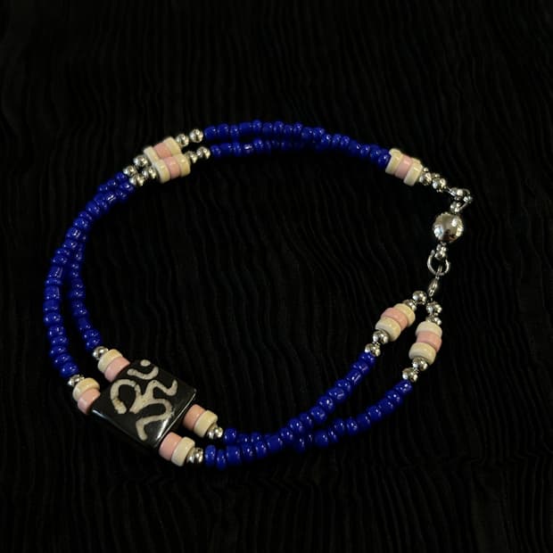 Om . Blue bracelet  (for men)