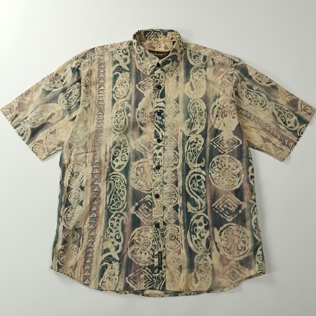 CK383 L 팀버랜드 90s 에스닉 페이즐리 반팔 셔츠 남방