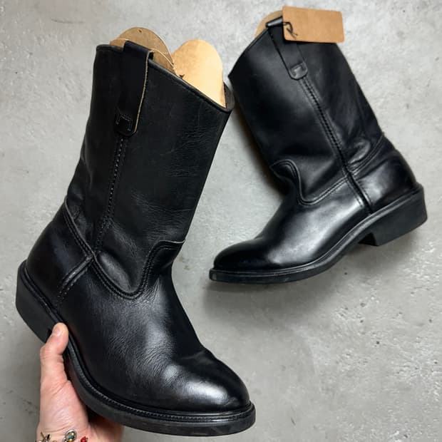 90's OG USA Made 레드윙 페코스 블랙 웨스턴 부츠