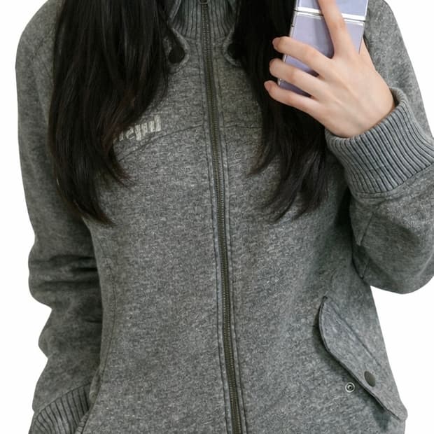 히스테릭 글래머 그레이 스웨터 집업