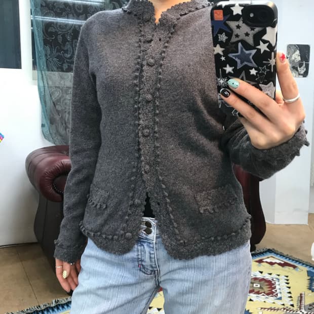 빈티지 여성 니트 가디건 