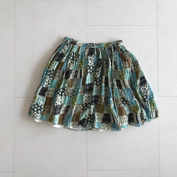 patchwork mini skirt