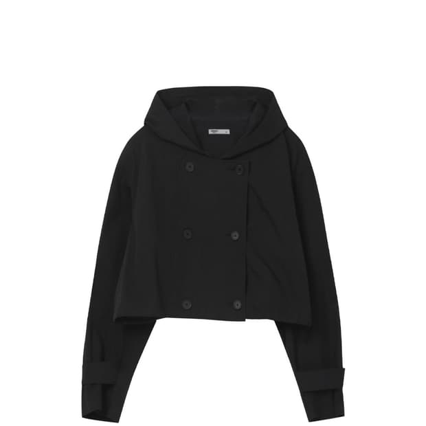 미세키서울 Button hoodie crop jacket BLACK