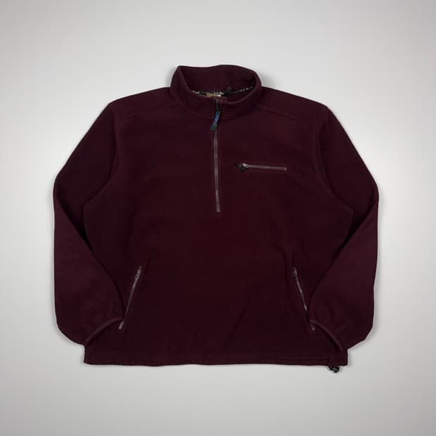 (110) 90s 엘엘빈 플리스 풀오버 버건디