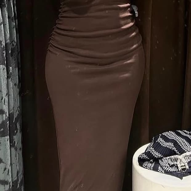 자라 초콜릿브라운 민소매 롱 원피스