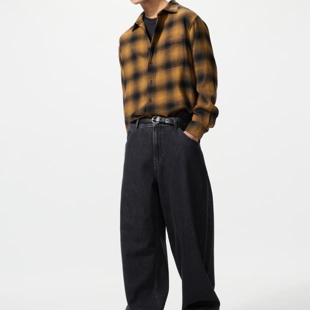 유니클로 배기커브진 69 네이비 30