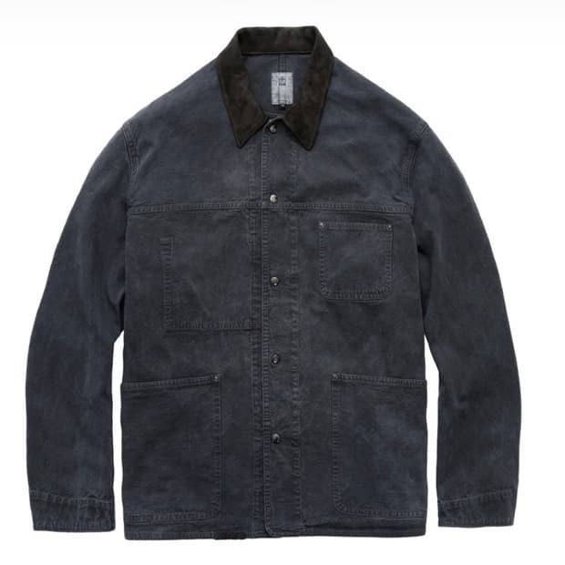 2) 폴리테루 에이지드 벌룬 커버올 자켓 워시드 블루