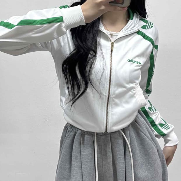 아디다스 흰초 화이트 대장급 핀터깔 걸즈 후드집업 희귀져지(34)