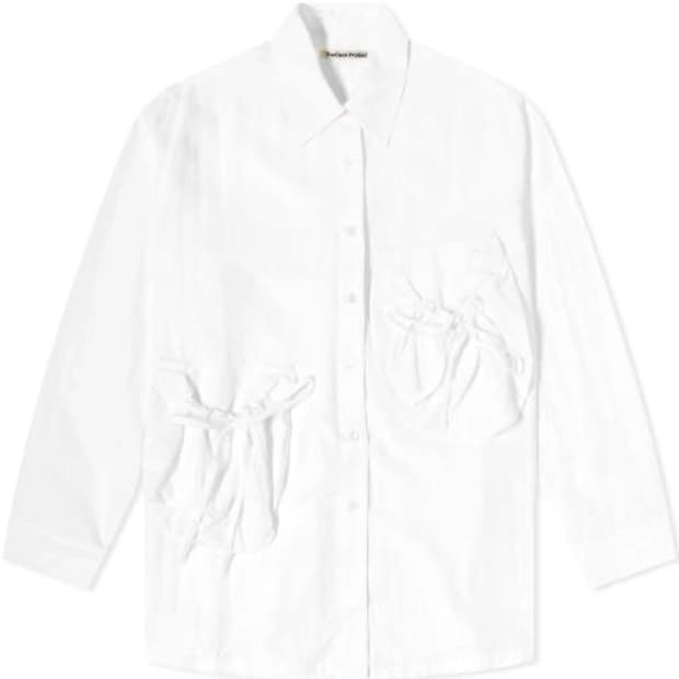 당배) Open yy patch pocket shirts white