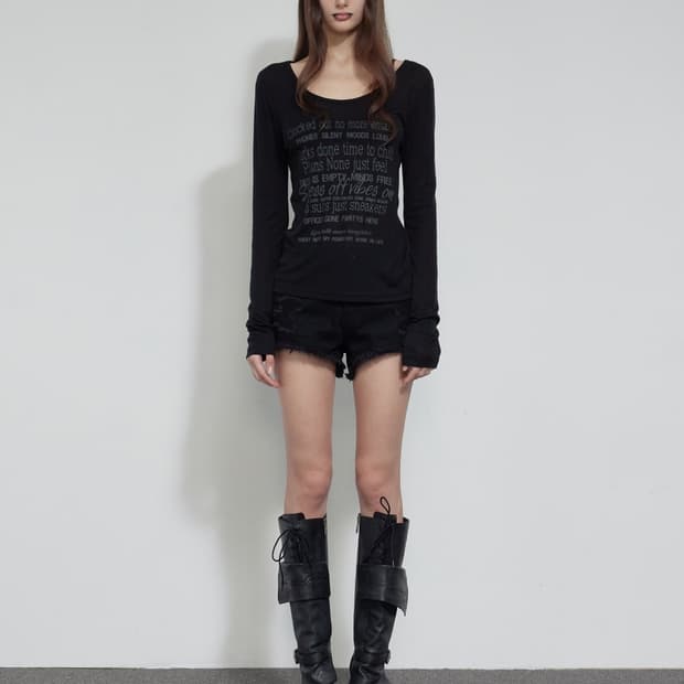 보헤미안서울 Smudged lettering T (black) 판매합니다
