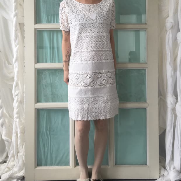 Filet pattern mixed onepiece