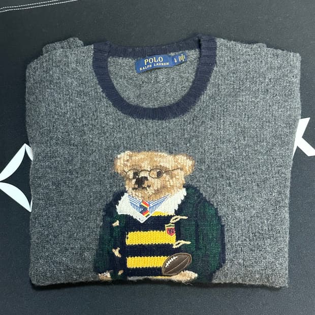 폴로 랄프로렌 럭비 베어 니트 그레이