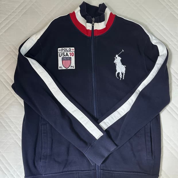 폴로 랄프로렌 빅포니 usa 성조기 네이비 집업 