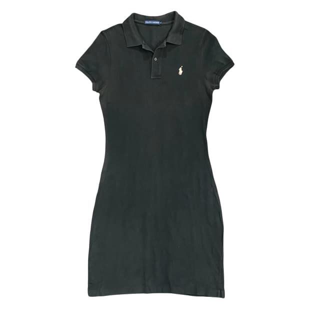 Ralph Lauren 베이직 로고 숏슬리브 롱 원피스
