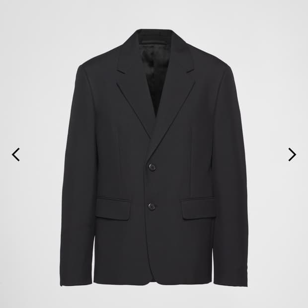 프라다 / 싱글 브레스티드 울 모헤어 자켓 블랙 / 50R