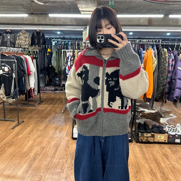 90s 파스듀 빈티지 울 코위찬 자켓