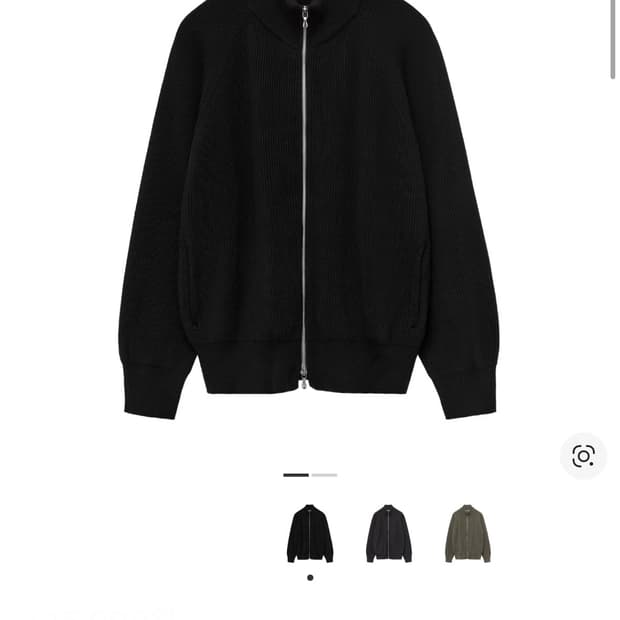 [3] 폴리테루 휴먼인덱스 니트 집업 블랙