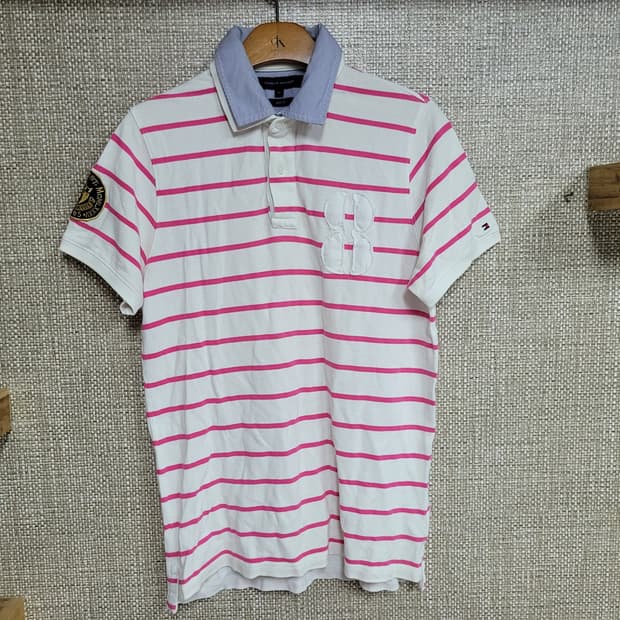 M 95~100사이즈 타미힐피거 반팔 카라티 빈티지 pK