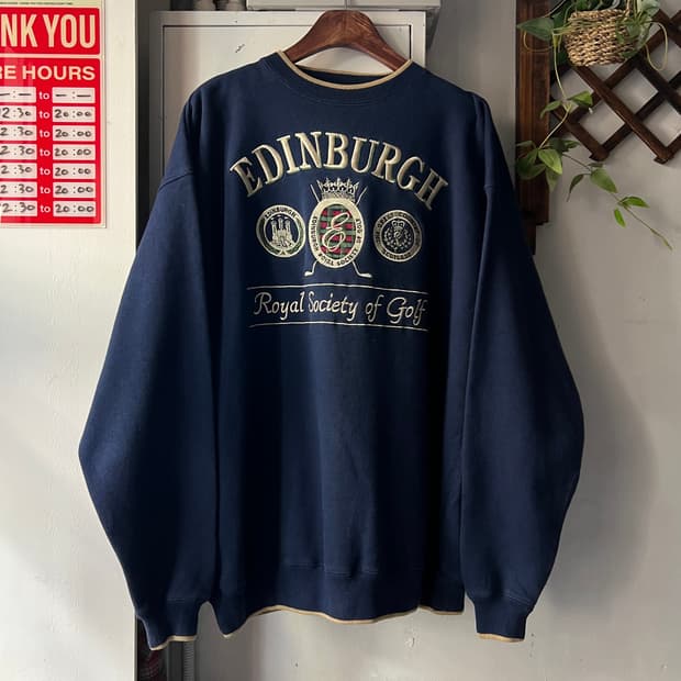 [XL]USA 빈티지 EDINBURGH 골프 네이비 스웻셔츠