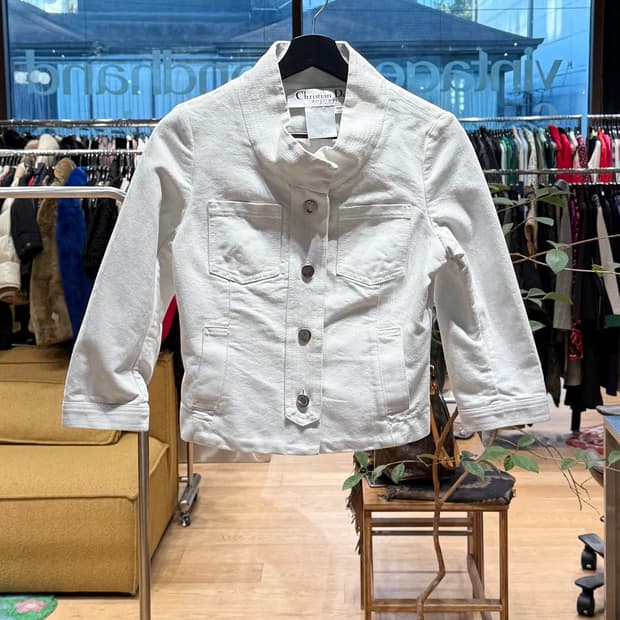 크리스찬 디올 부티크 화이트 데님 자켓 
