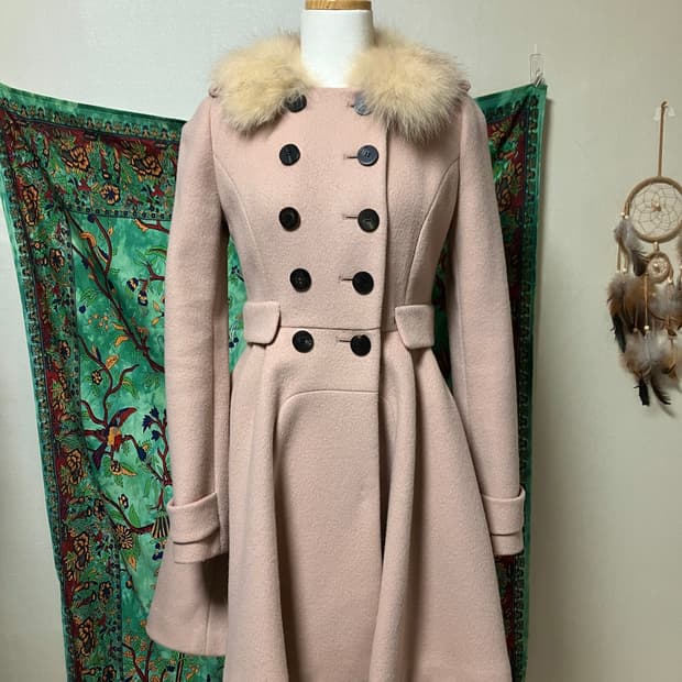 빈티지 질스튜어트 페어리 달천깔 라떼히메갸루 키치 핀터깔 퍼 코트