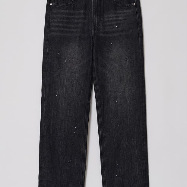 페이탈리즘 Trabus paint jeans black 데님 청바지 46