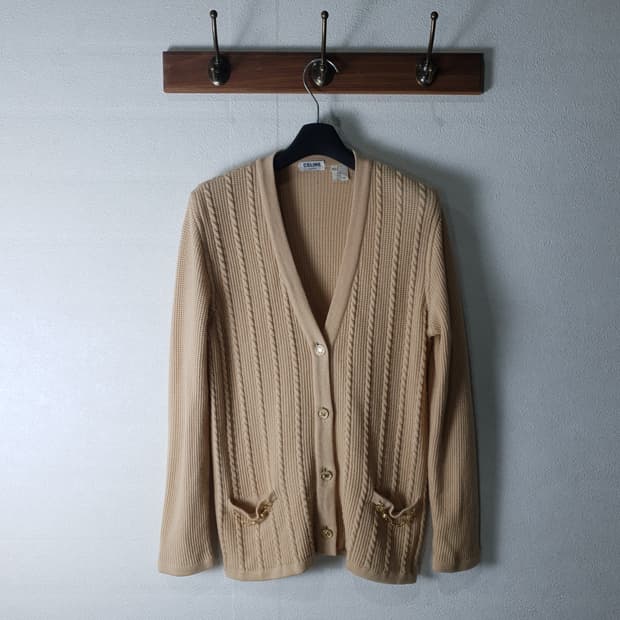 CELINE 셀린느 금장 케이블 포켓 가디건 EUR42