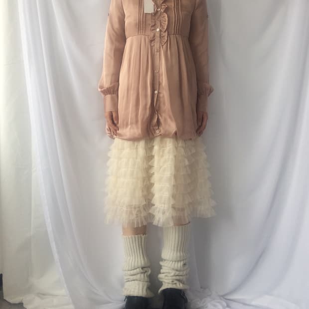 Frill balloon fit shirt onepiece