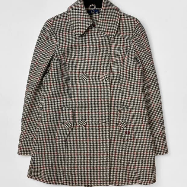 프레드페리 00s 더블 체크 울 코트 PN5342