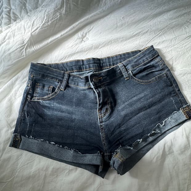 빈티지 워싱 진청 롤업 데님 숏팬츠🐰💙