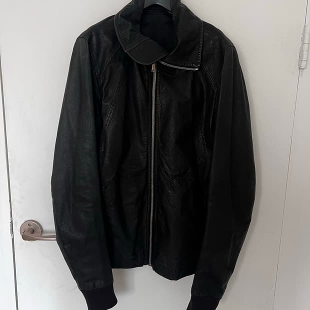 rick owens calfskin leather jacket