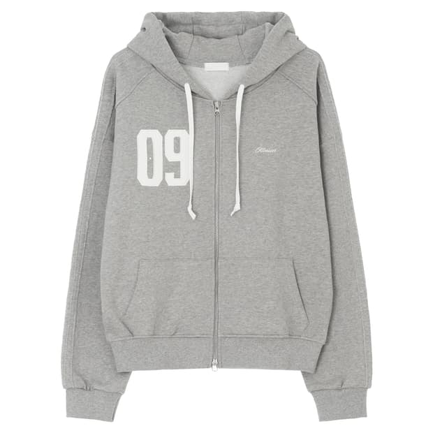 클리시어 09 넘버링 후드집업 그레이