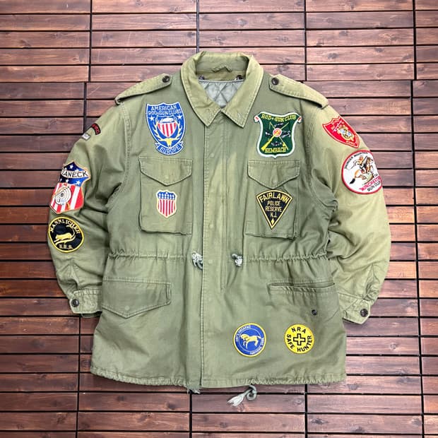 (XL) 빈티지 건클럽 패치워크 밀리터리 누빔 야상 자켓