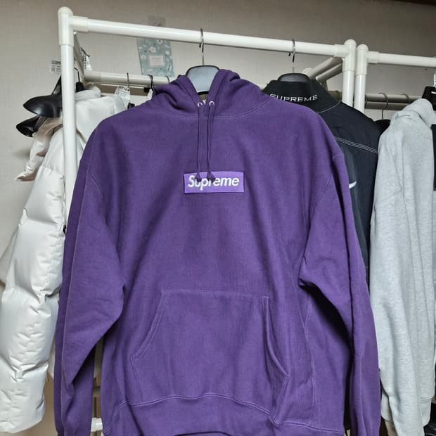 23FW 슈프림 박스로고 후드 (퍼플)