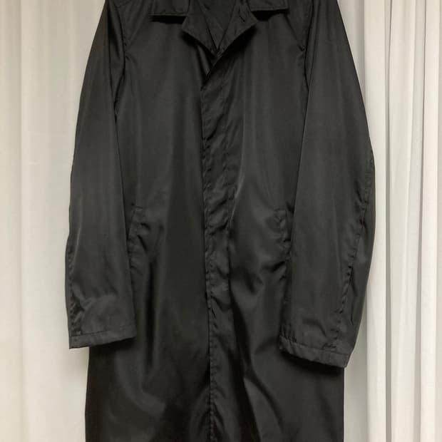 프라다 Prada 나일론 트렌치 코트 블랙 