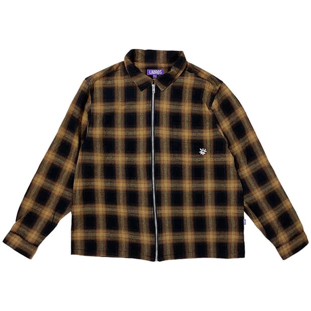 라브로스 체크 집업 셔츠