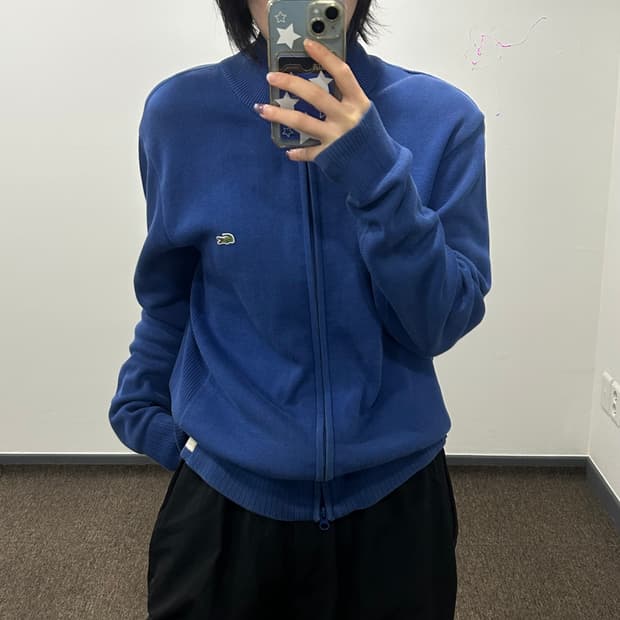 Lacoste 라코스테 스몰 로고 딥블루 니트 집업 