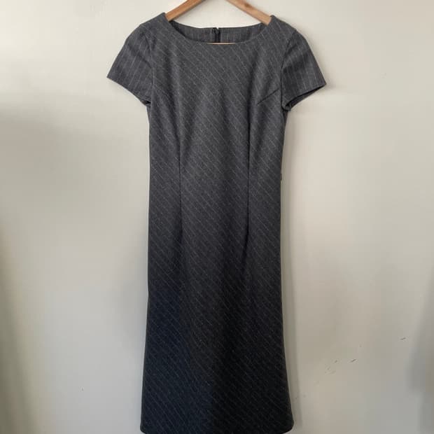 vintage diagonal stripe wool dress