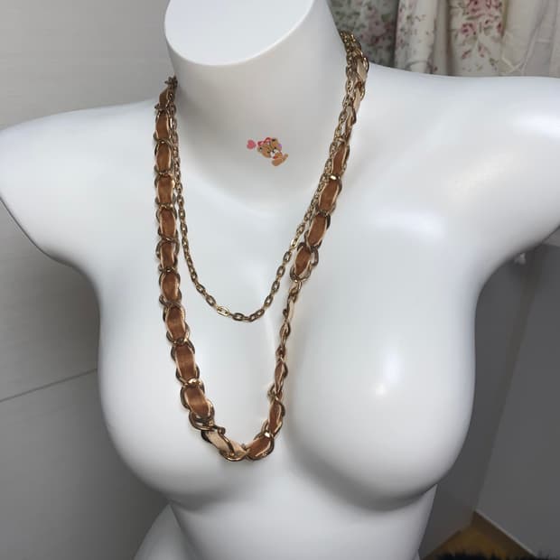 브라운 체인 목걸이/오네갸루 y2k 골드 그런지 페어리 펑크 오리엔탈