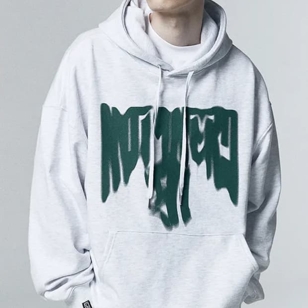 낫포너드 블러 로고 그레이 후드 XL