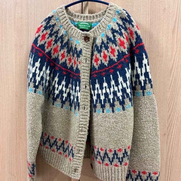 그린버터 노르딕 알파카 가디건 베이지