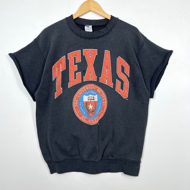 1990s USA TEXAS 홀가먼트 컷오프 스웻반팔