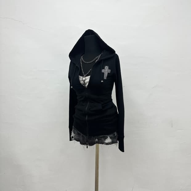 Y2K cross cubic hoodie