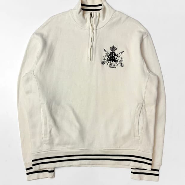 폴로 랄프로렌 00s Y2K 자수 로고 반집업 니트 PN5387