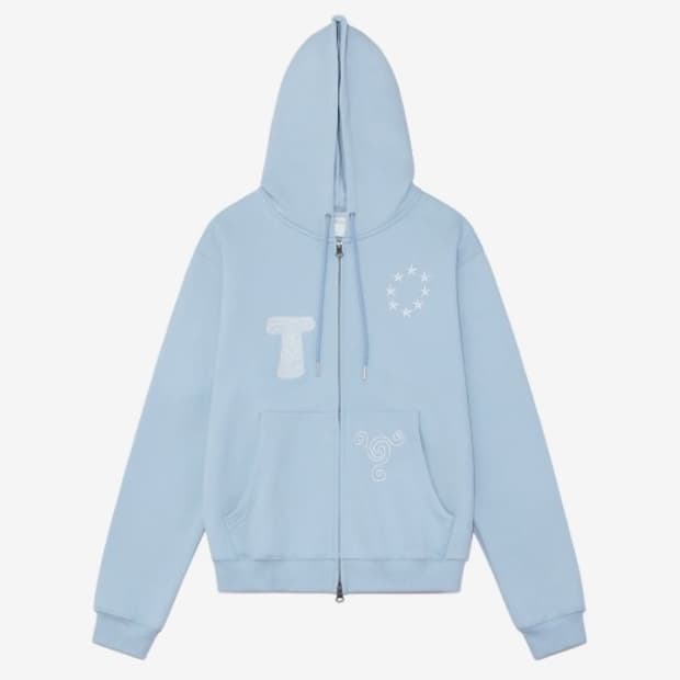TCM snail hooded zip-up (sky blue)