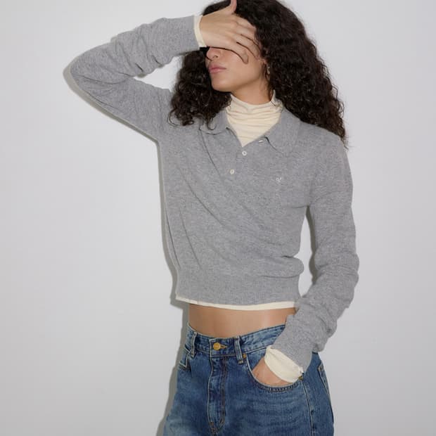 오버듀플레어 오브 카라 니트 멜란지 그레이