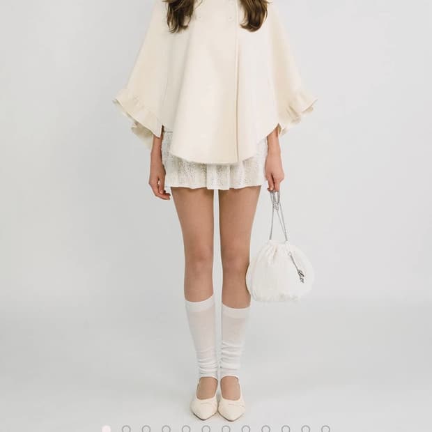 쓰리타임즈 문 케이프 코트 아이보리 새상품