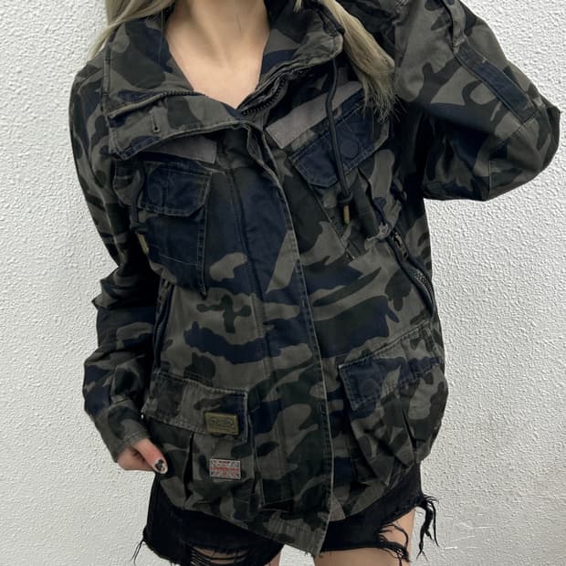 SUPER DRY JAPAN 카모플라주 유틸리티 필드자켓
