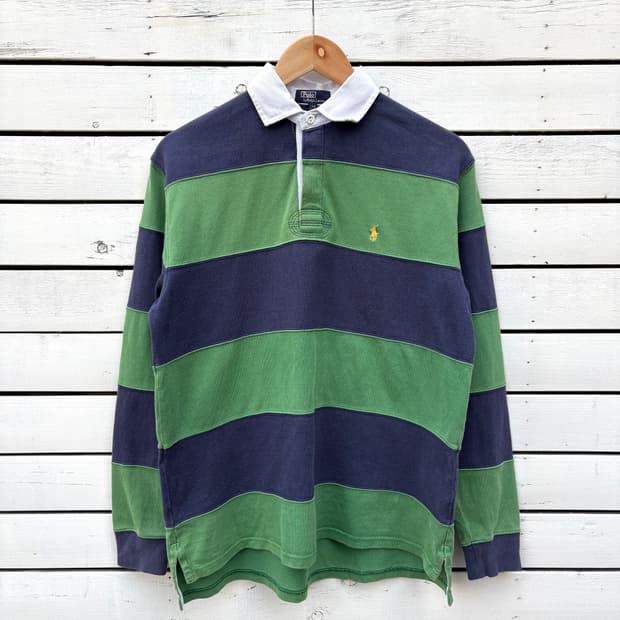 Polo 폴로 스트라이프 럭비티 롱슬리브